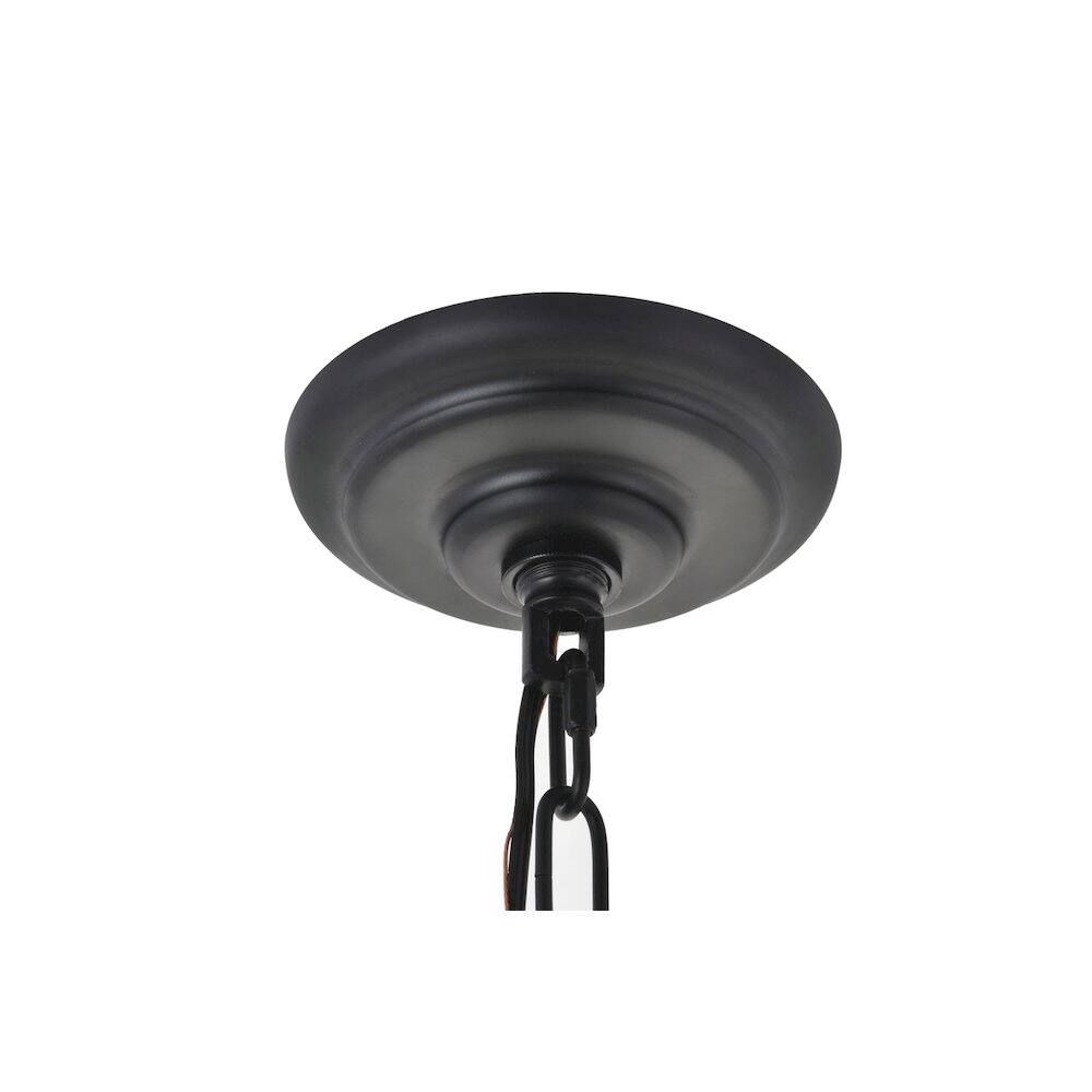 Angle. Living District - Rohan 4 Light Matte Black And Brass Pendant - Matte Black And Brass.