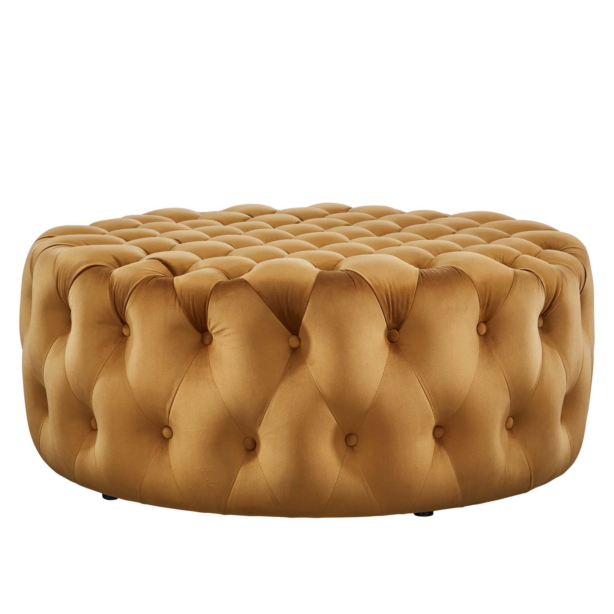 Alt View 1. Modway - Amour Tufted Button Large Round Performance Velvet Ottoman by Modway - EEI-5469-COG.