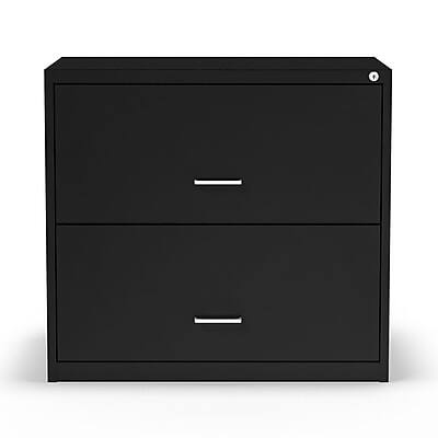 Alt View 1. Staples - 2-Drawer Lateral File Cabinet, Letter/Legal Size, Lockable, 27.3"H x 29.8"W x 20.6"D, Black (ST52141-CC) - Black.