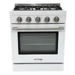 Unique Appliances - Off-Grid 30 in. Wide 4 Burner 5.1 Cu. Ft. Freestanding LP Gas Range with Waist-High Broiler and Manual Clean - White