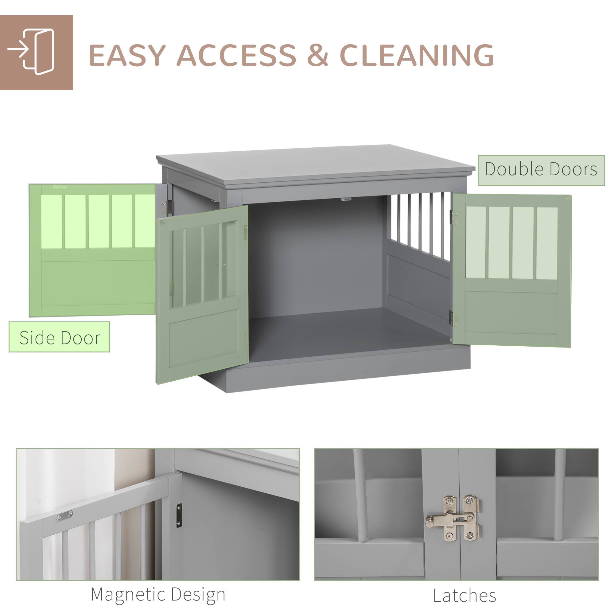 EASY ACCESS & CLEANING

- Double Doors
- Side Door
- Magnetic Design
- Latches