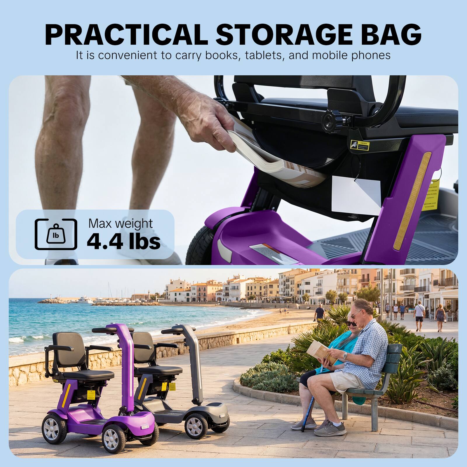 PRACTICAL STORAGE BAG

It is convenient to carry books, tablets, and mobile phones

Max weight 4.4 lbs