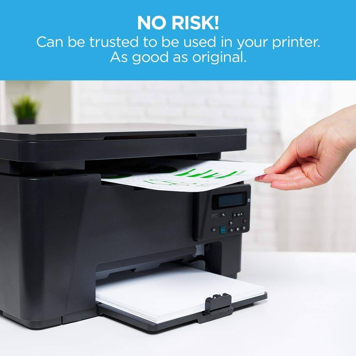 NO RISK!  
Can be trusted to be used in your printer.  
As good as original.