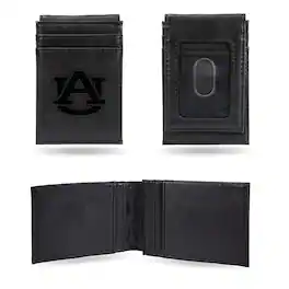 Rico Industries - Auburn University Tigers Laser Engraved Black Front Pocket Wallet / Money Clip - Multi
