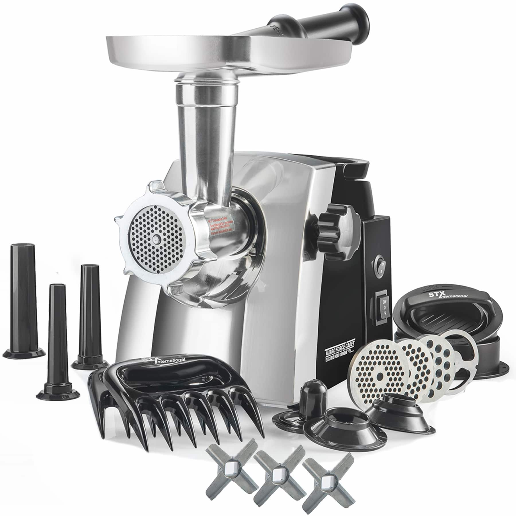 STX International - STX Intl Turboforce Cadet 2000 Electric Meat Grinder, Sausage & Kubbe Maker - Black