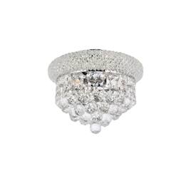 Elegant Lighting - Primo 3 light Flush Mount Clear Royal Cut Crystal - Chrome