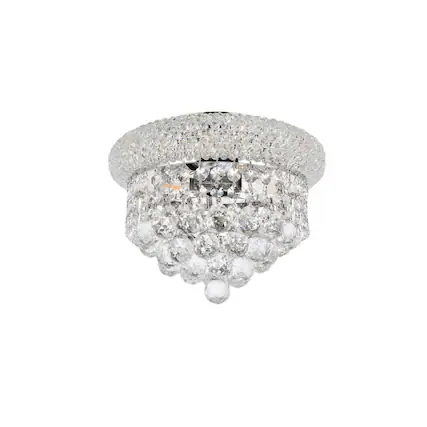 Front. Elegant Lighting - Primo 3 light Chrome Flush Mount Clear Royal Cut Crystal - Chrome.