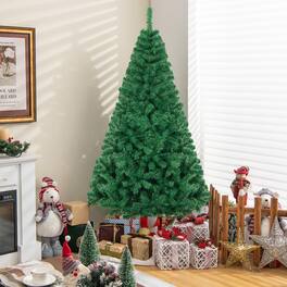 Gymax - 6' Holiday Season Artificial PVC Christmas Tree Indoor Outdoor Stand - Green
