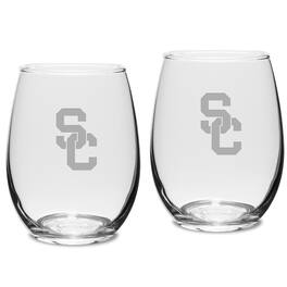 Jardine - USC Trojans 2-Piece 15oz. Stemless Wine Glass Set - Multicolor