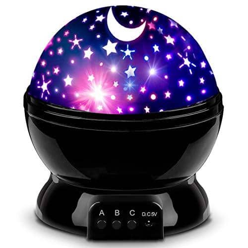 The Best Inks - Star Projector Night Lights For Fun Gifts 1-4-6-14 Year Old Girl And Boy Projection Lamp Bedroom Ceiling Stars Moon - Black