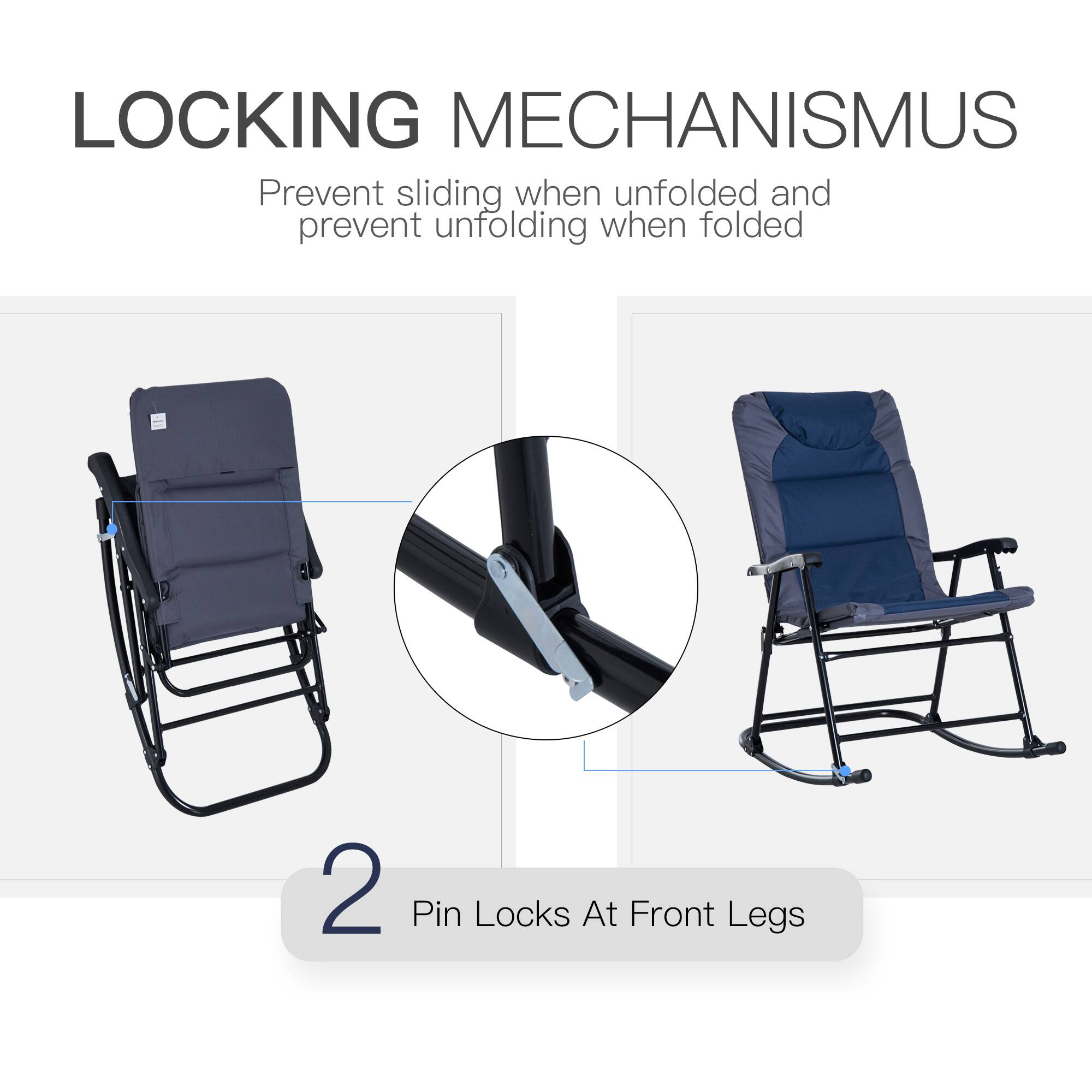 LOCKING MECHANISMUS
Prevent sliding when unfolded and prevent unfolding when folded
2 Pin Locks At Front Legs
