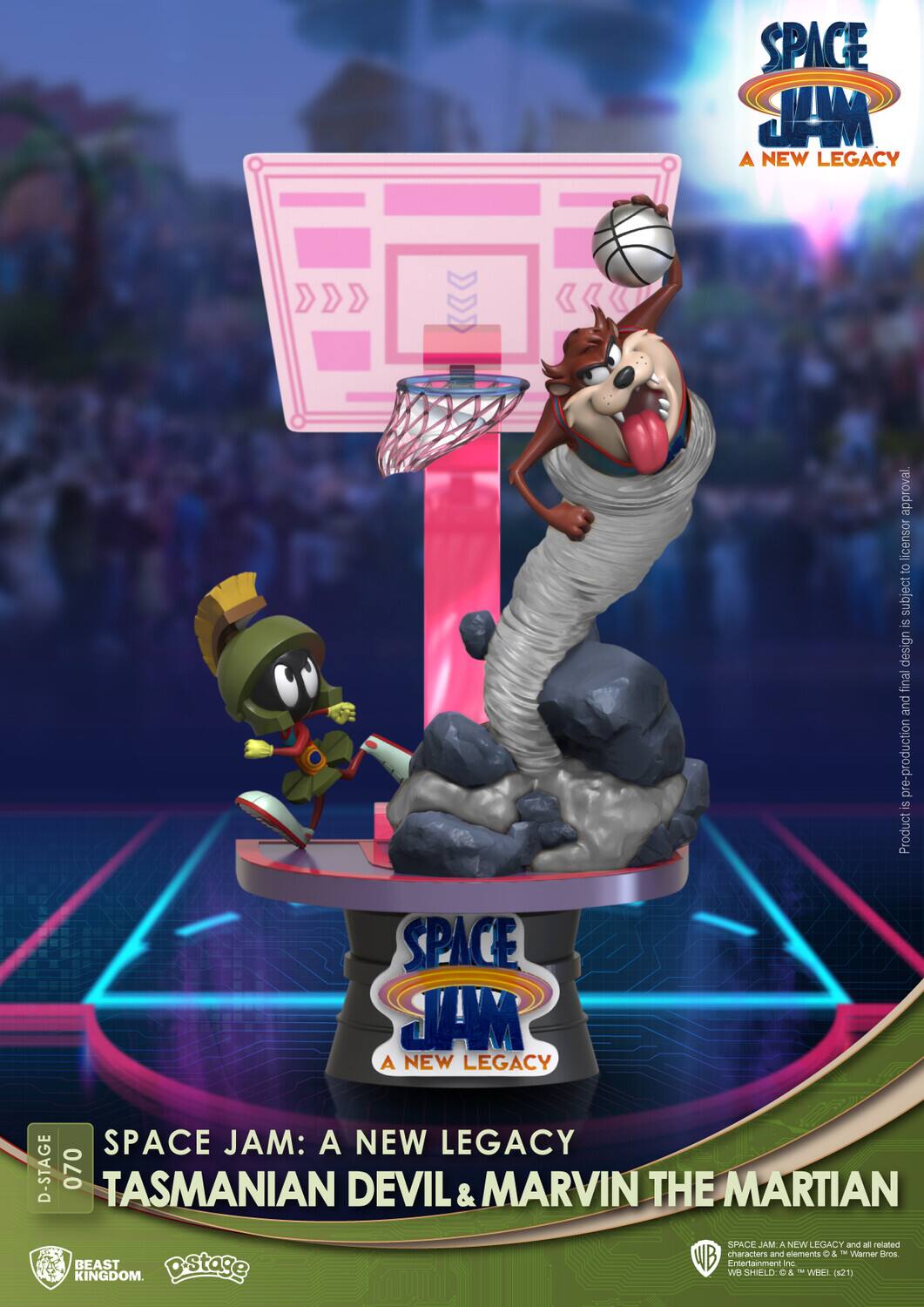 SPACE JAM: A NEW LEGACY approval licensor to subject is design final and pre-production is Product SPACE JAM: A NEW LEGACY D-STAGE 070 TASMANIAN DEVIL & MARVIN THE MARTIAN SPACE JAM: A NEW LEGACY and all related characters and elements © & ™ Warner Bros. BEAST pstage WB Entertainment Inc. Wi SHIELD: OS & ™ "WB" (21) KINGDOM.