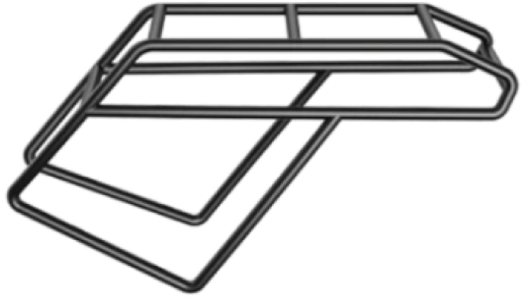 Angle. Heybike - Rear Rack for Hero Ebike (Trapeze Version) - Black.