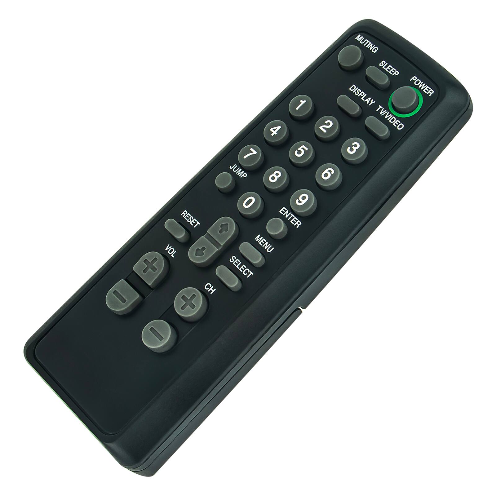 MUTING SLEEP POWER 1 4 2 TV/VIDEO 7 5 3 JUMP 8 6 0 9 RESET ENTER X VOL DD SELECT MENU CH +
