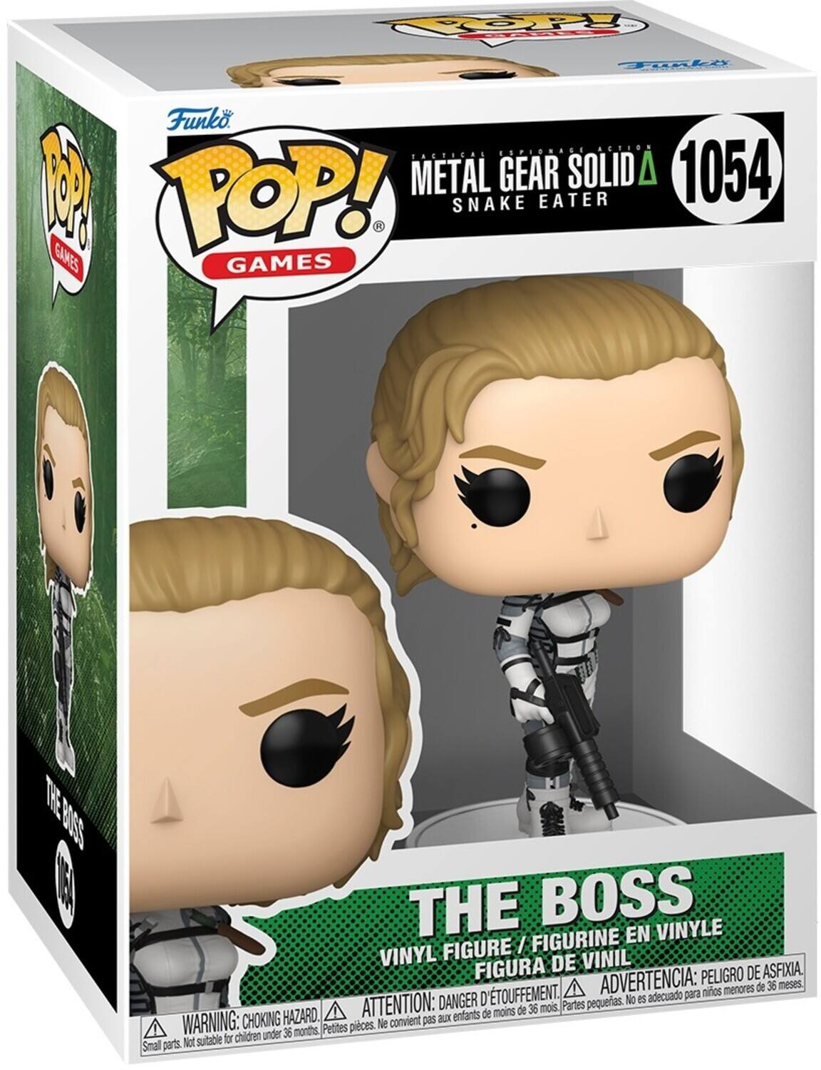 **Funko POP! Games**

**Metal Gear Solid Snake Eater**

**1054**

**The Boss**

**Vinyl Figure / Figurine en Vinyle / Figura de Vinil**

**Warning: Choking Hazard. Small parts. Not suitable for children under 36 months.**

**Attention: Danger d'étouffement. Petites pièces. Ne convient pas aux enfants de moins de 36 mois.**

**Advertencia: Peligro de asfixia. Piezas pequeñas. No es adecuado para niños menores de 36 meses.**