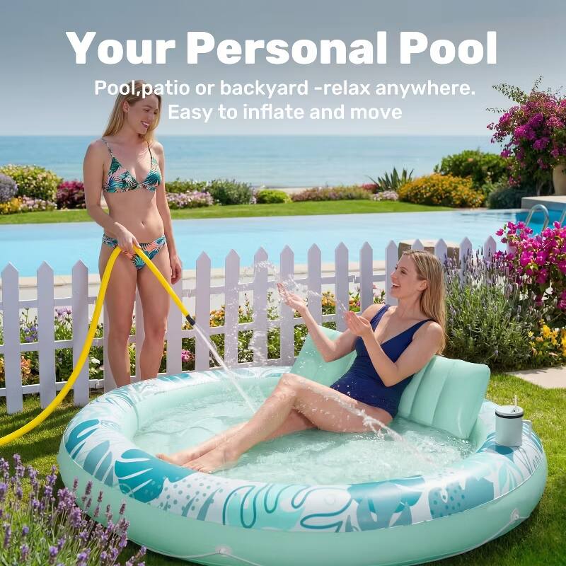 Your Personal Pool  
Pool, patio or backyard - relax anywhere.  
Easy to inflate and move