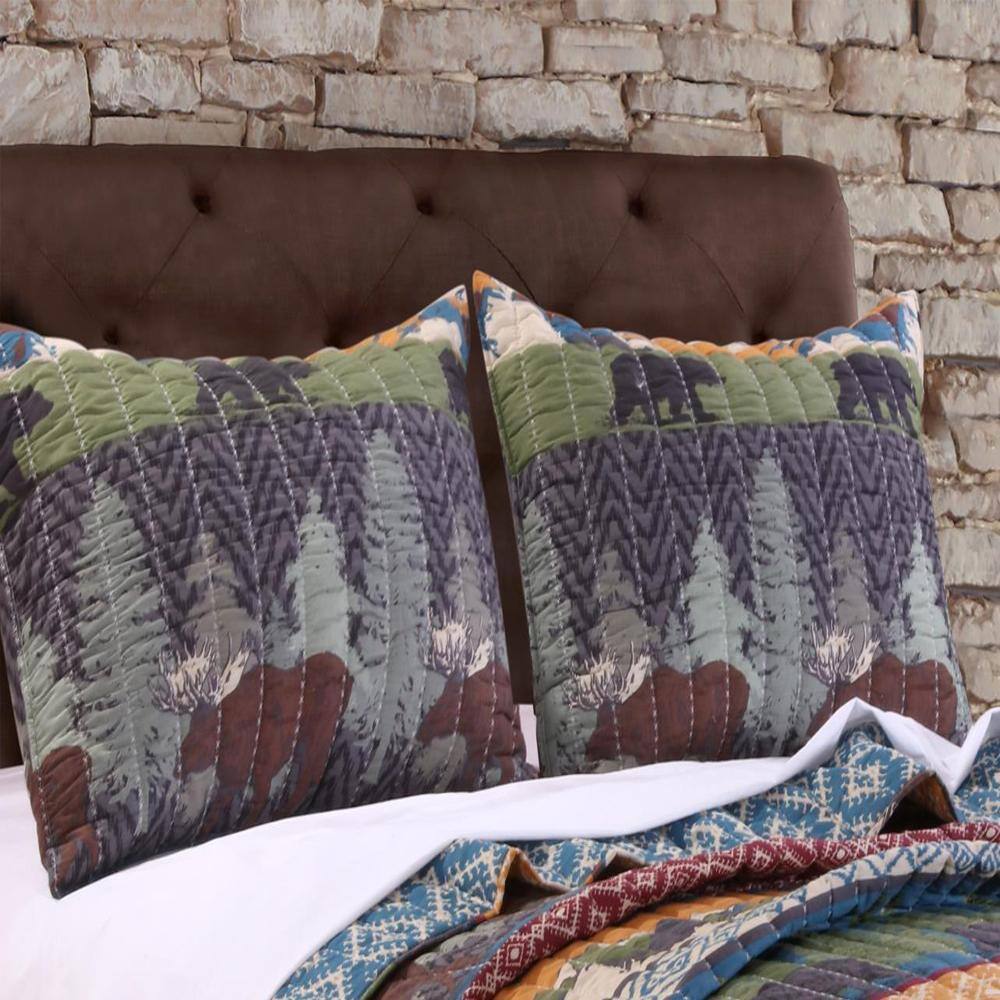 Alt View 1. Greenland Home Fashions - Greenland Home Fashion Black Bear Lodge Quilt Set - 2 - Piece - Twin 68x86", Multi - Multi.