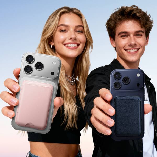 Alt View 4. Topteng - Magnetic MagSafe Wallet-3 Card Holder with RFID Protection,Magnetic Ring,Vegan Leather,Compatible with iPhone & Samsung - Pink.