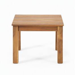 RYHNUYNE - Solid Wood Outdoor Side Table, Slatted Patio End Table for Garden Backyard Porch Balcony - Brown