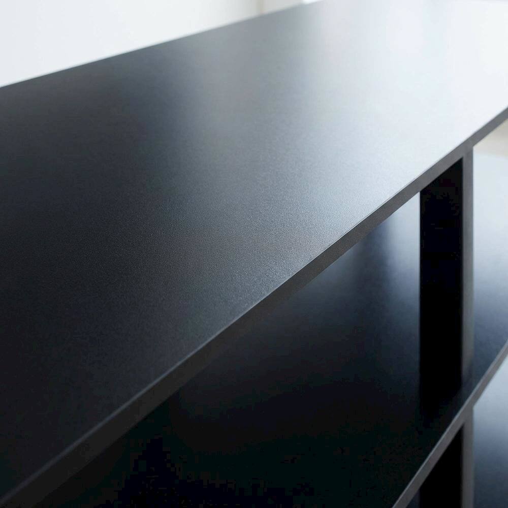 Alt View 4. FurniFact - Espresso/Black 3-Tier TV Stand with Engineered Wood, No Tools Assembly - Brown Black.