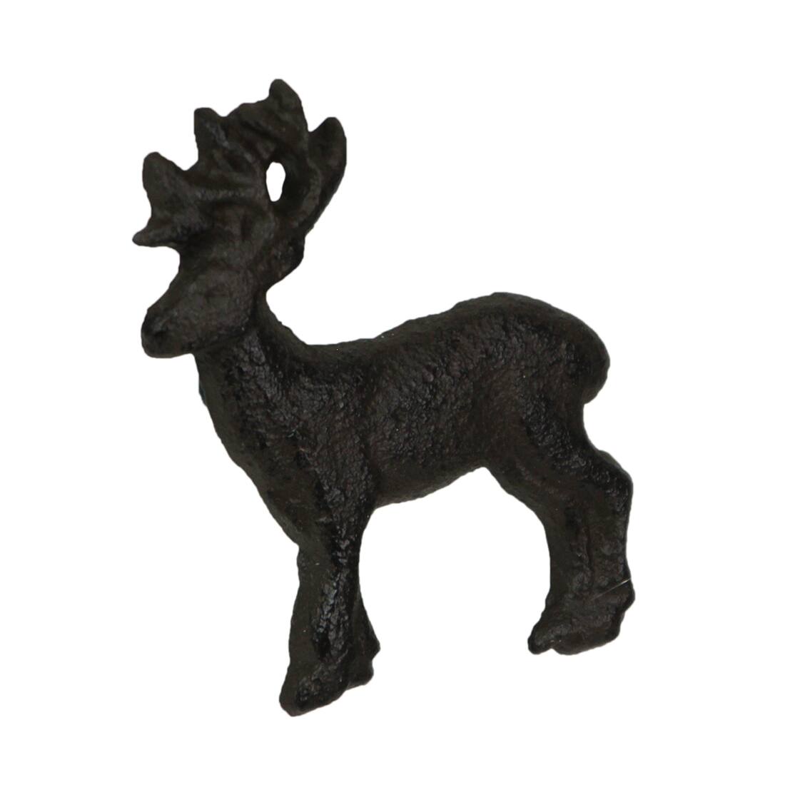 Alt View 1. Zeckos - Set of 6 Cast Iron Deer Drawer Pulls Decorative Cabinet Knob Rustic Home Decor - Brown.