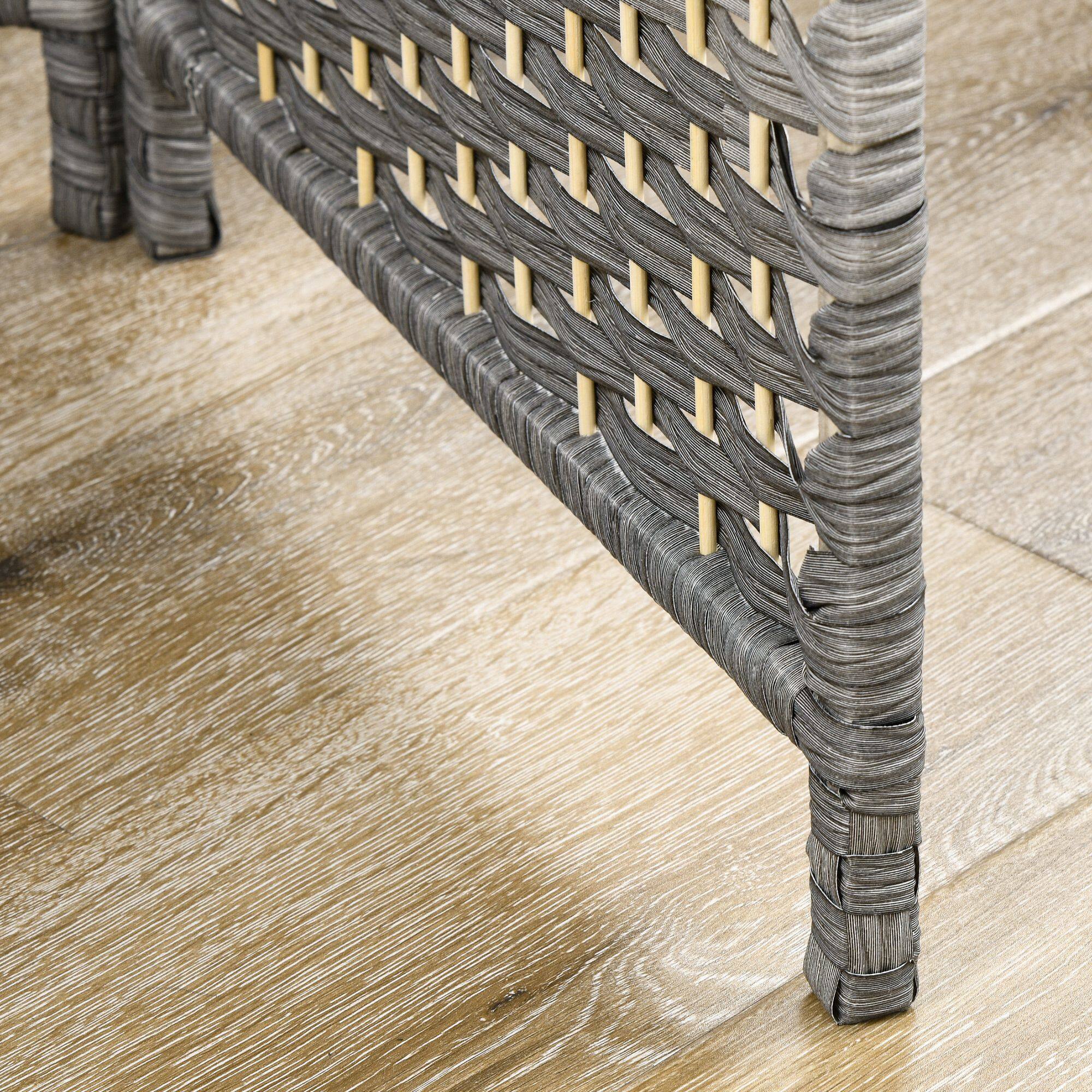 Alt View 8. Homcom - 4 Panel Room Divider, 6' Tall Folding Privacy Screen, Hand-Woven Freestanding Wall Partition for Home Office, Bedroom - Mixed Gray.