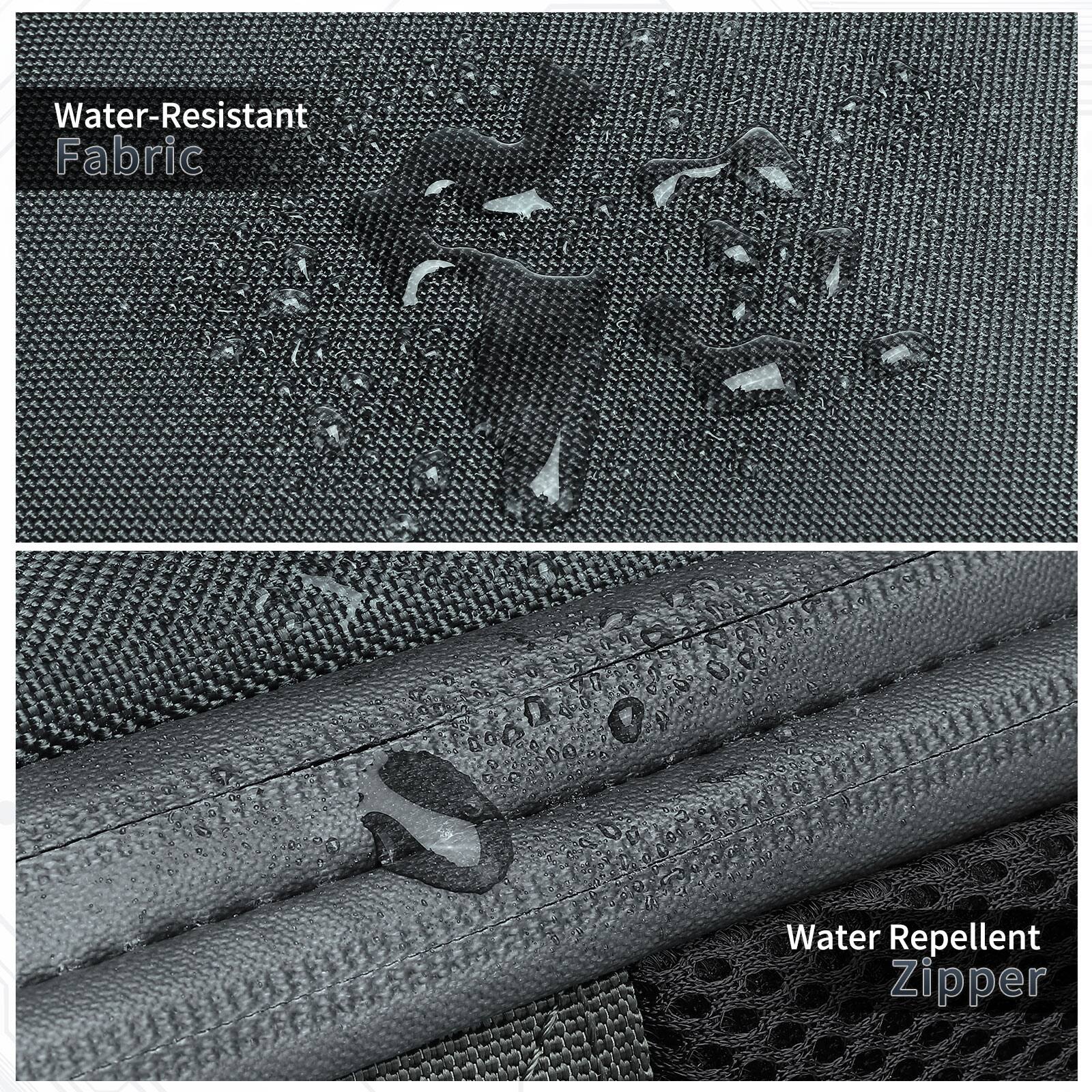 Water-Resistant Fabric  
Water Repellent Zipper