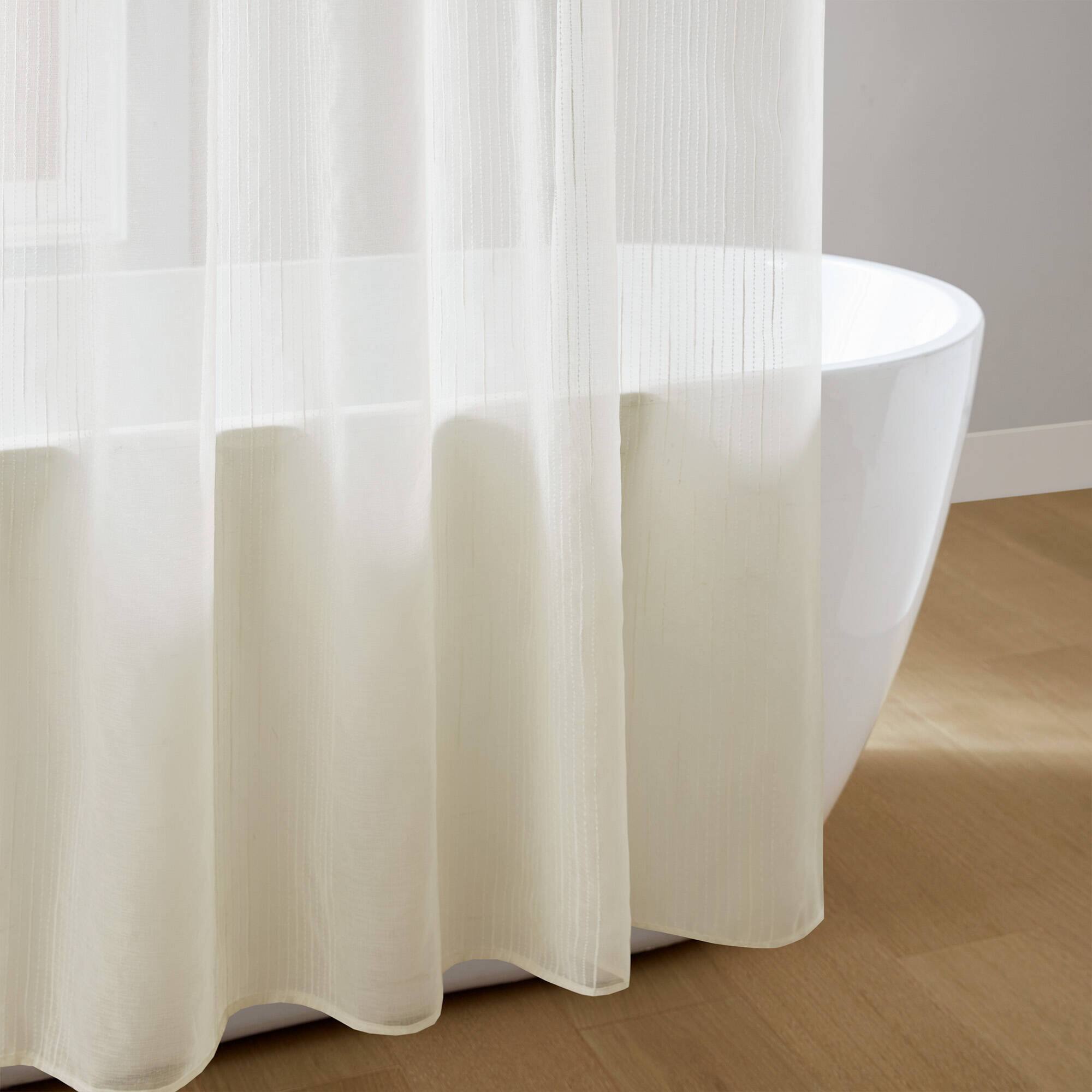 Alt View 2. BreeBe - 1-Piece 72x72' Sheer Shower Curtain,Ivory - Ivory.