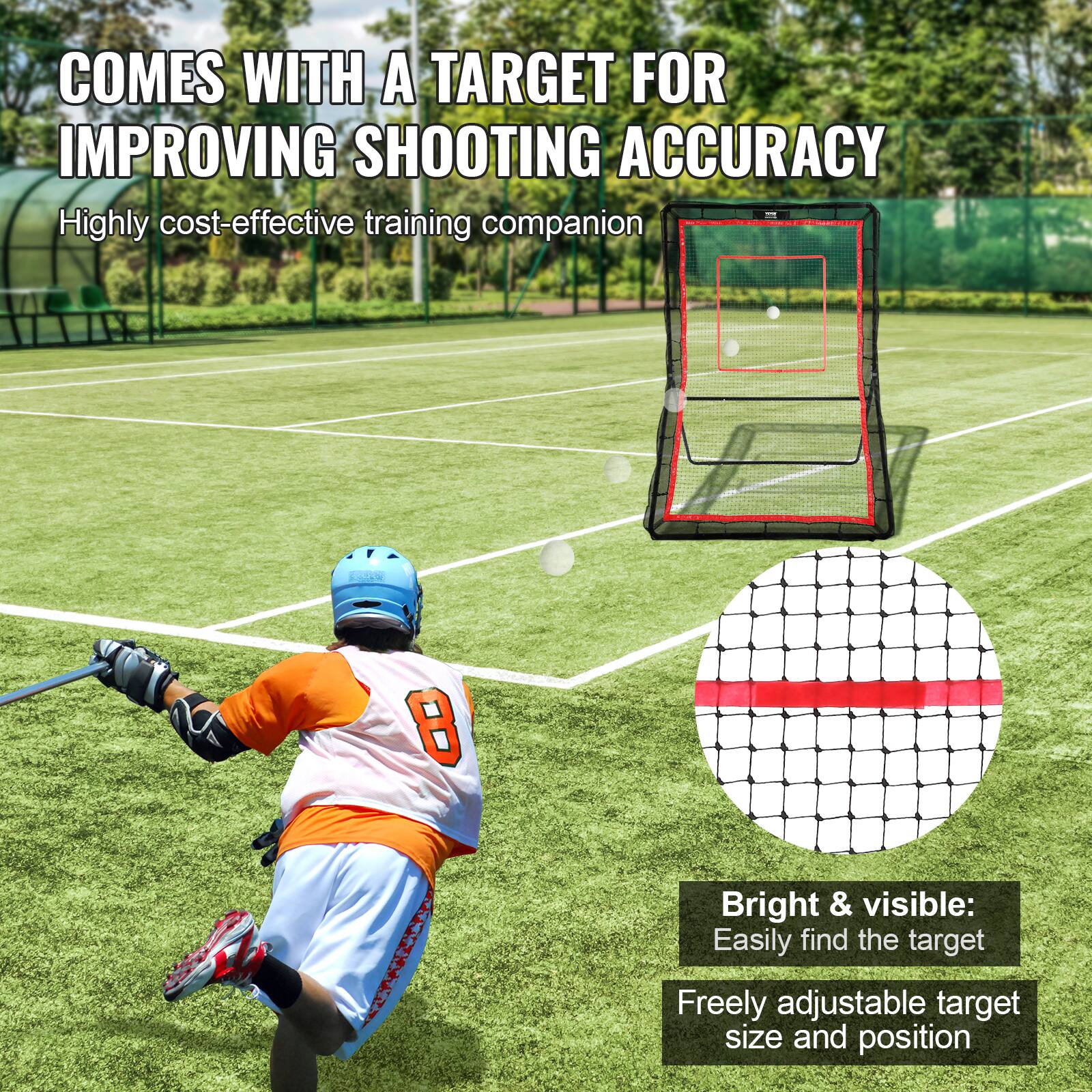 COMES WITH A TARGET FOR IMPROVING SHOOTING ACCURACY, Highly cost-effective training companion, Bright & visible: Easily find the target, Freely adjustable target size and position