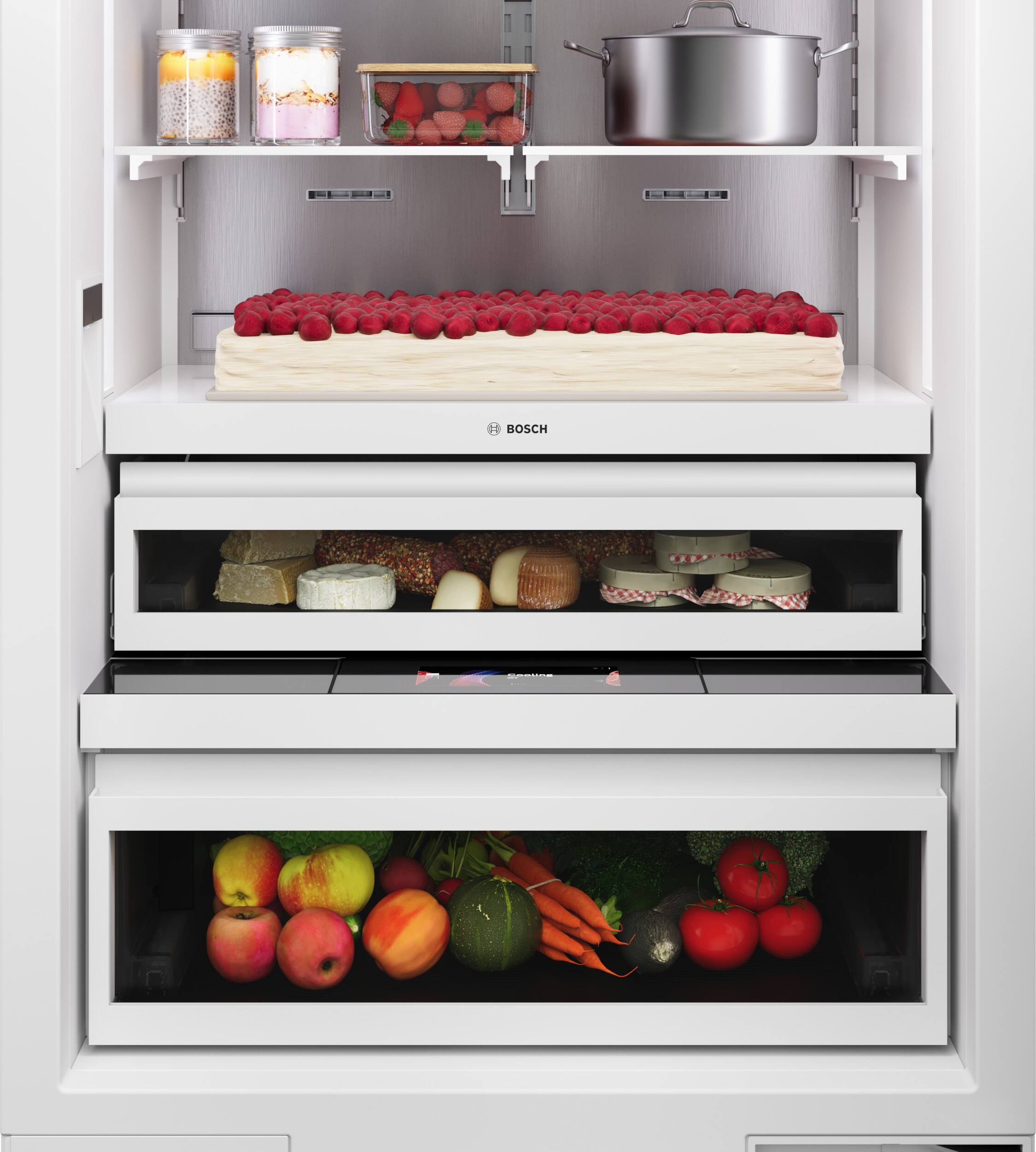 Alt View 2. Bosch - Benchmark Series 16.5 Cu. Ft. Bottom-Freezer Counter-Depth Smart Refrigerator - Stainless Steel.