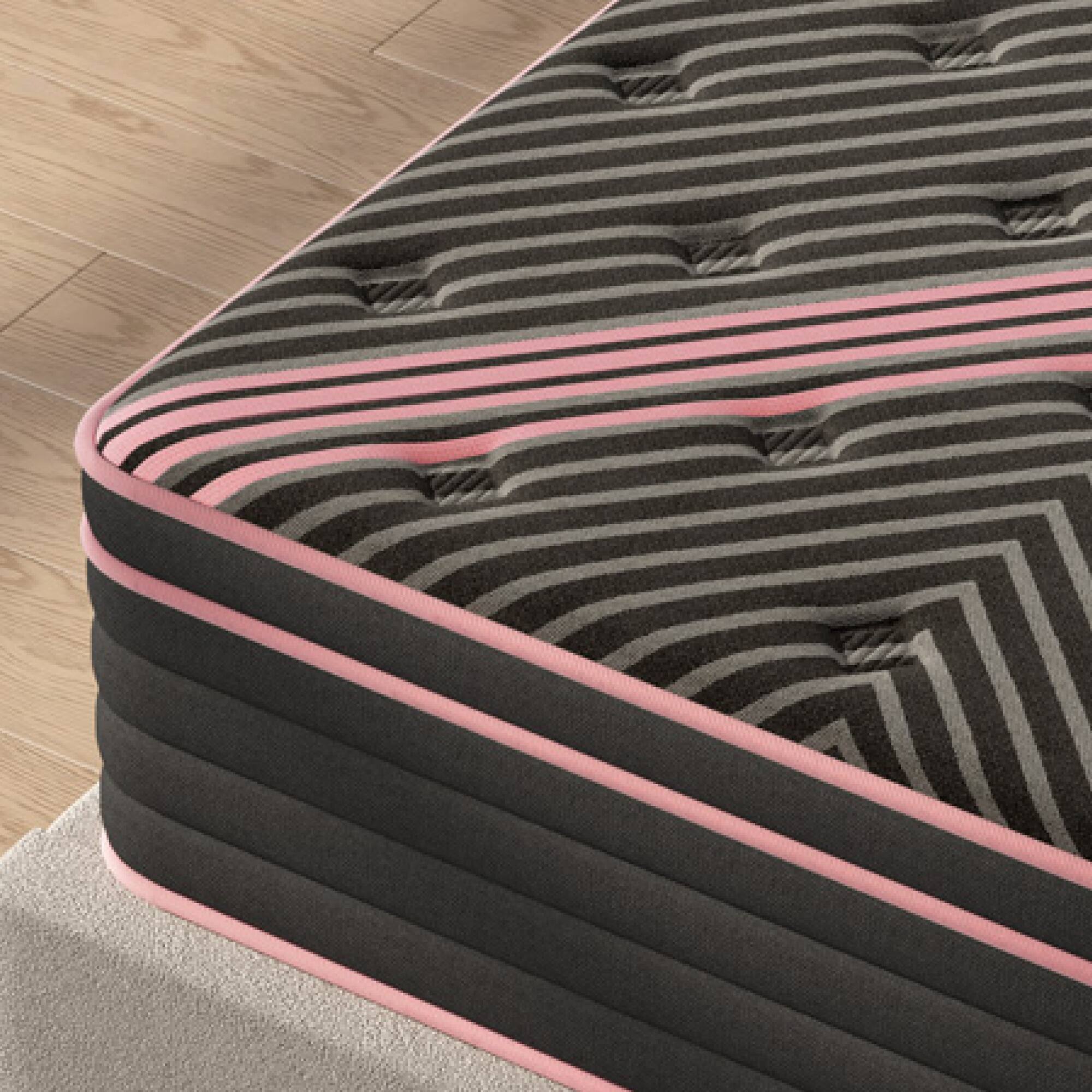 Alt View 9. GOODSILO - Twin Size Hybrid Mattress with Pocket Springs and Memory Foam for Supportive and Cool Sleep - Pink+Black.