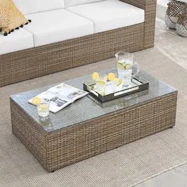 Convene Outdoor Patio Coffee Table by Modway - Brown