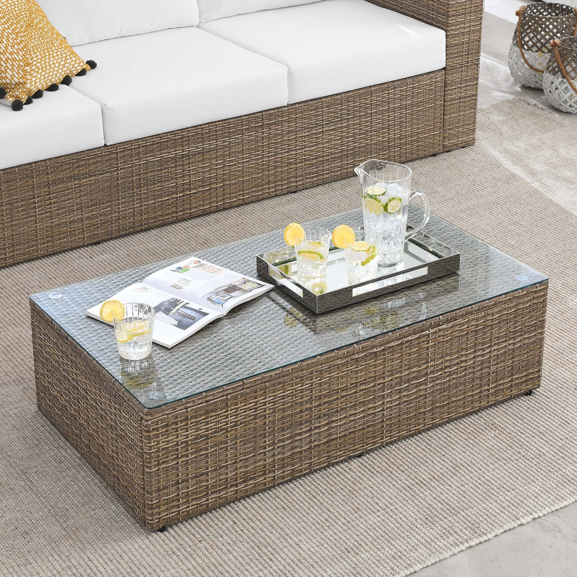 Front. Modway - Convene Outdoor Patio Coffee Table by Modway - Brown.