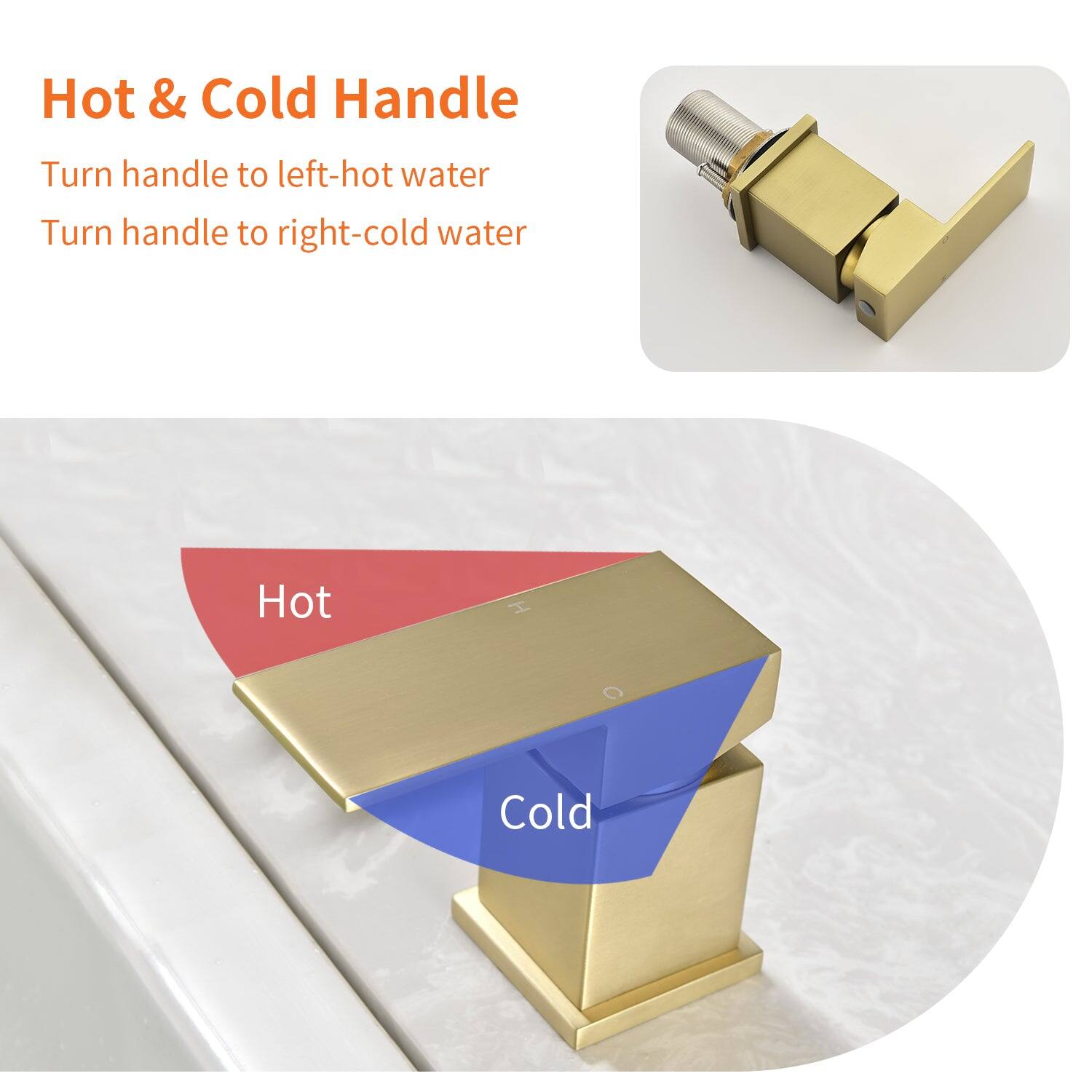 Hot & Cold Handle

Turn handle to left - hot water  
Turn handle to right - cold water

Hot  
Cold