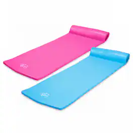 TRC Recreation - Splash 70" Foam Lounger Pool Raft, Flamingo Pink with Blue Float - Pink, Blue