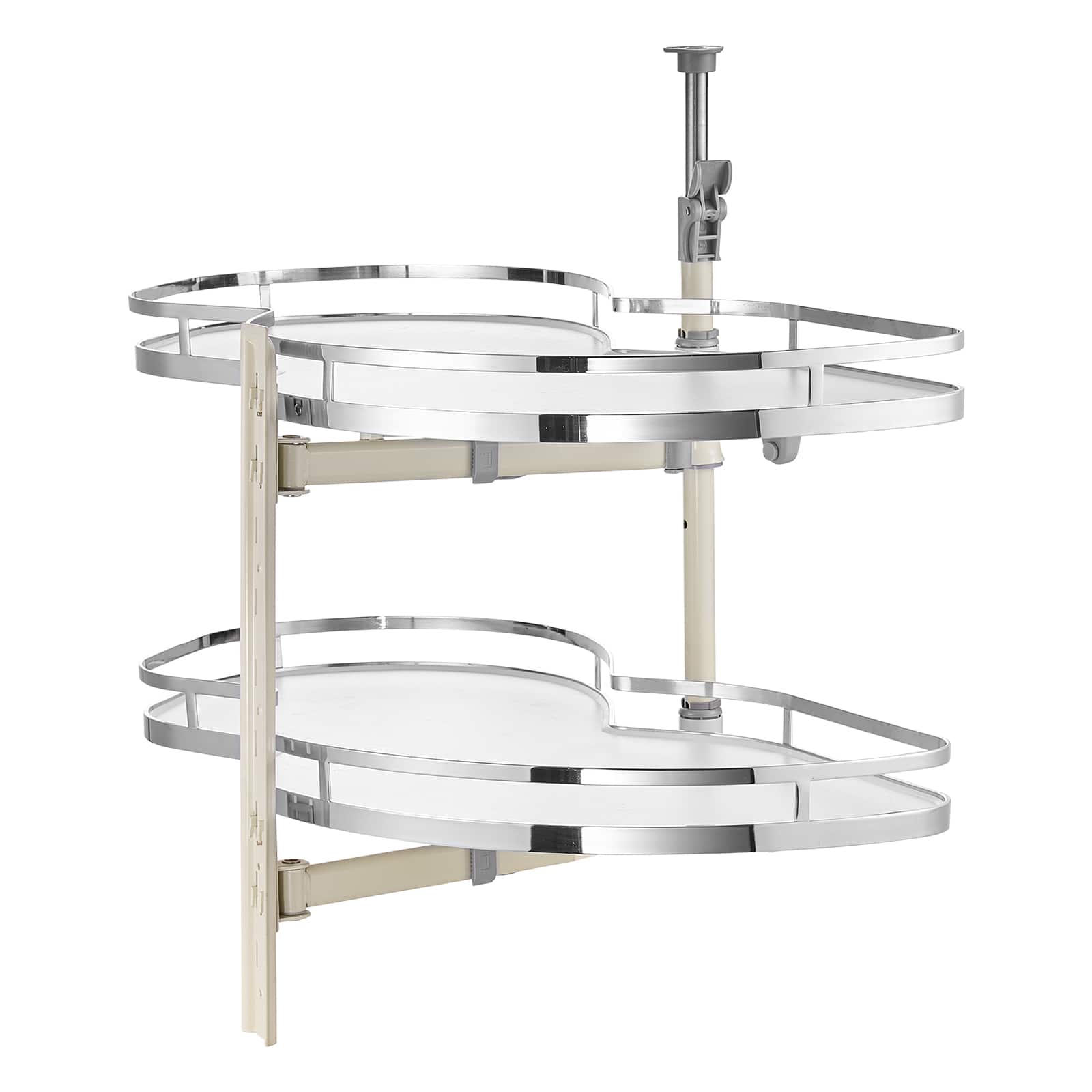 Front. VEVOR - Swing Left Blind Corner Cabinet, Pull Out Organizer for 36 inch Width Blind Cabinet, 2 Tier Height Adjustable Swing Tray - White.