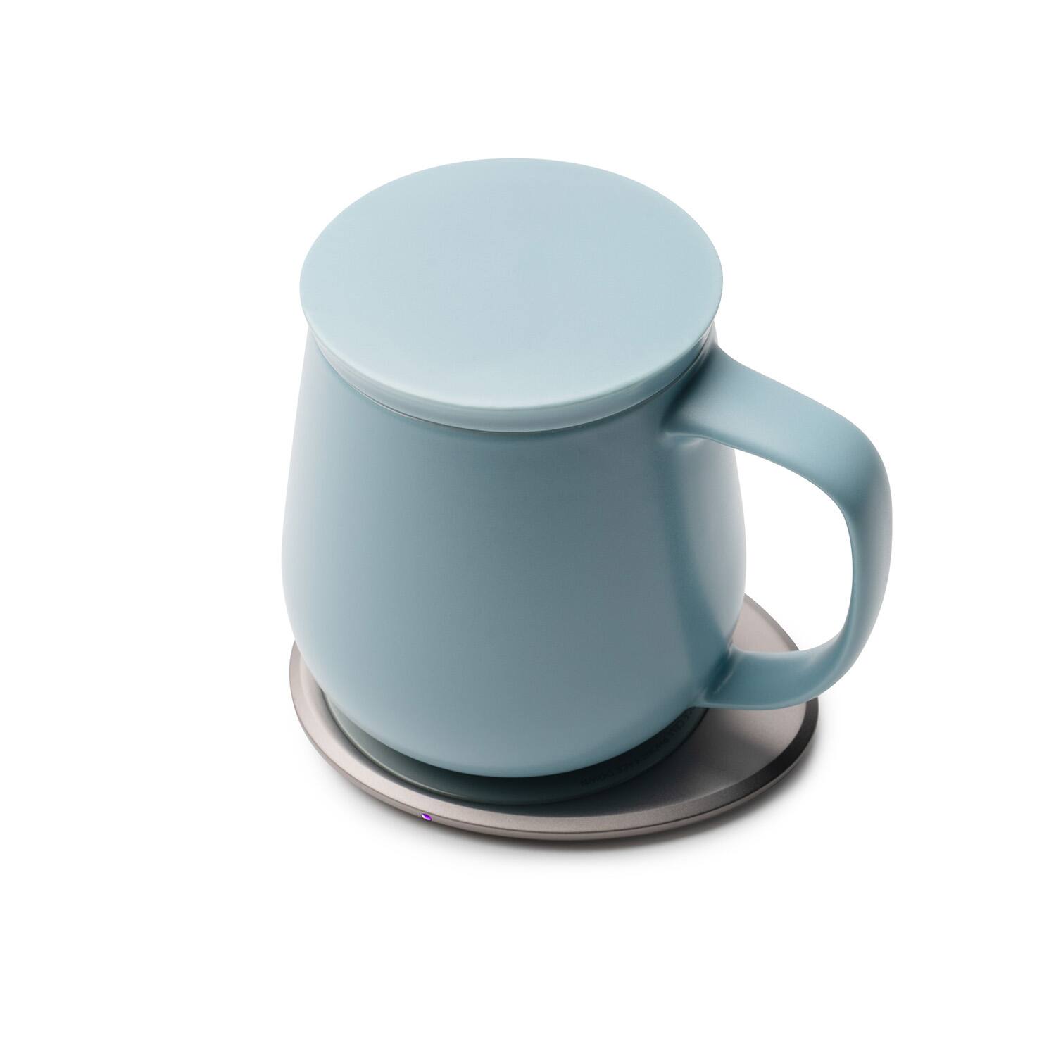Angle. OHOM - OHOM Ui Plus Set Self-Heating Mug Moonmist Blue - Soft Blue.