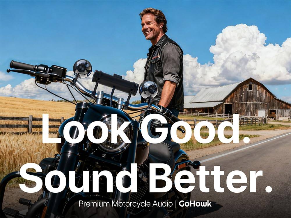 Look Good.  
Sound Better.  
Premium Motorcycle Audio | GoHawk
