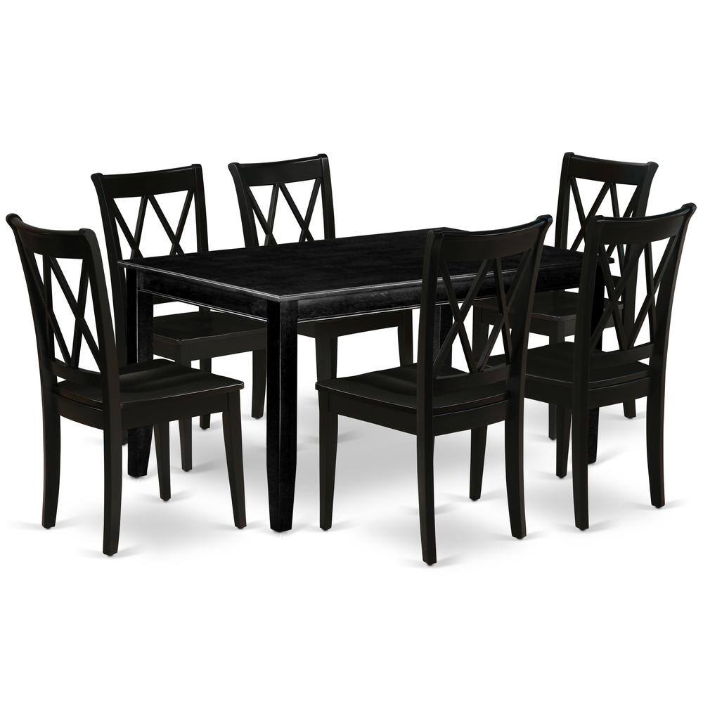 Back. East West Furniture - Dining Room Set Black - Brown.