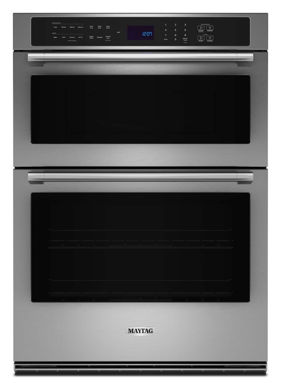 Maytag - 30-Inch Wide Wall Oven Microwave Combo with EvenAir TRUE Convection System - 6.4 Cu. Ft - Fingerprint-Resistant Stainless Finish