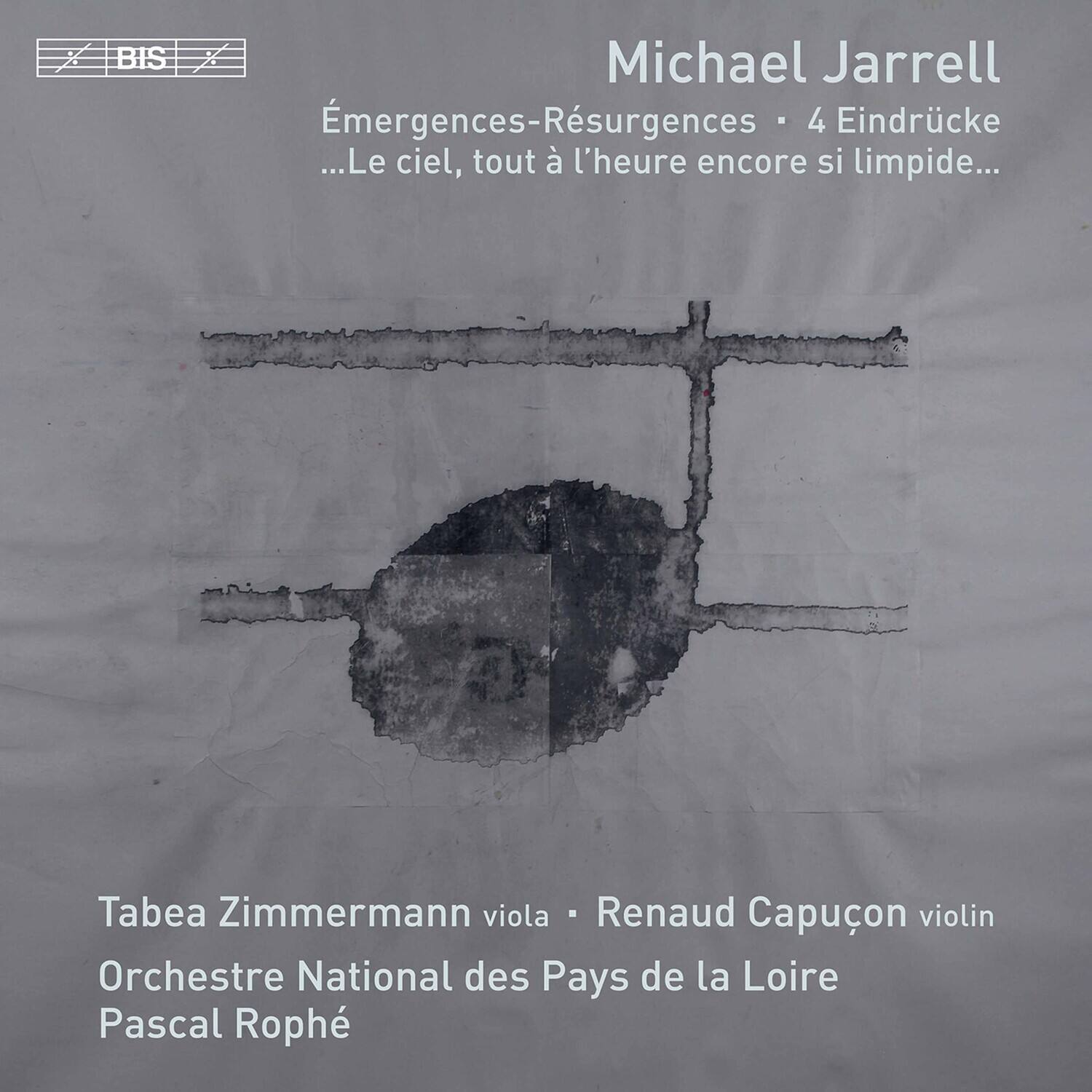 Michael Jarrell  
Émergences-Résurgences - 4 Eindrücke  
...Le ciel, tout à l'heure encore si limpide...  

Tabea Zimmermann viola  
Renaud Capuçon violin  
Orchestre National des Pays de la Loire  
Pascal Rophé