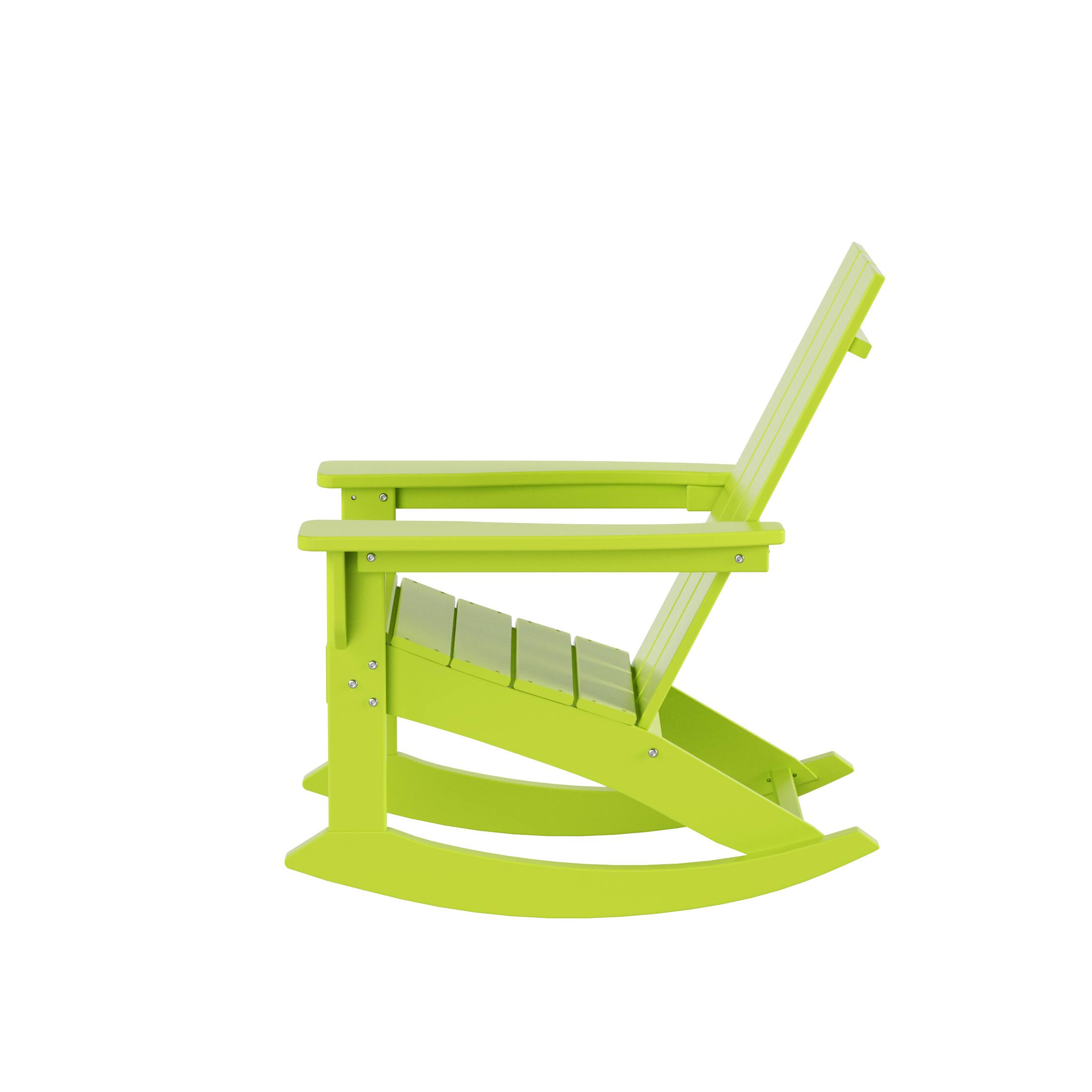 Alt View 4. WestinTrends - WestinTrends Ashore Outdoor Patio Modern Adirondack Rocking Chair - Lime.