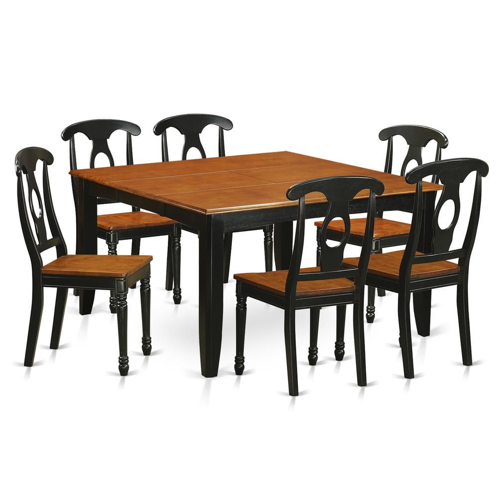 East West Furniture - 7 PC Dining room set-Dining Table and 4 Wooden Dining Chairs - Black & Cherry price history on PriceWatchPro