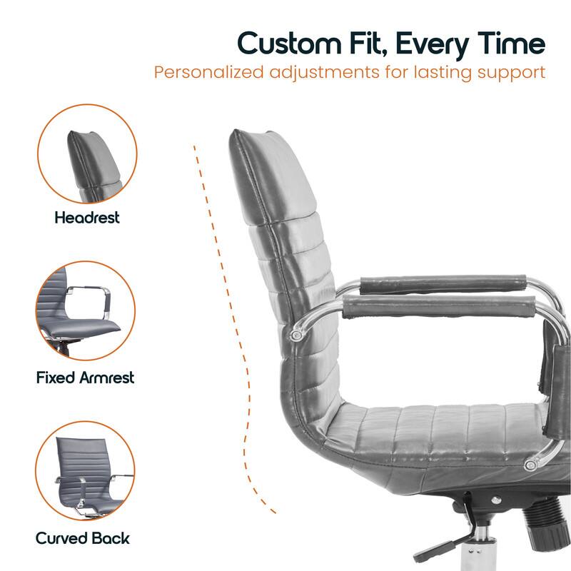 Custom Fit, Every Time
Personalized adjustments for lasting support
Headrest
Fixed Armrest
Curved Back
