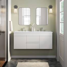 Render 48" Wall-Mount Bathroom Vanity Basin Included by Modway - White White