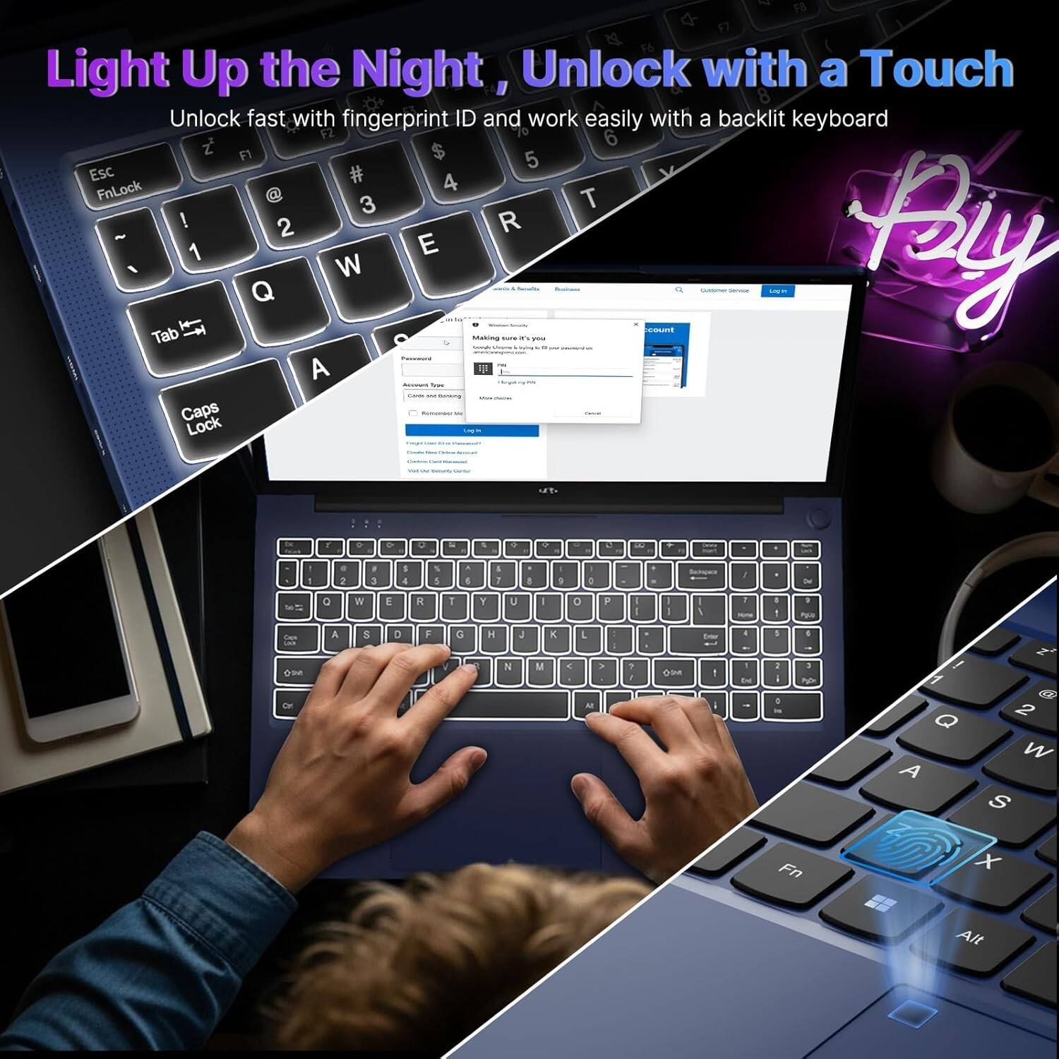 - FB 97 Light Up the Night, Unlock with a Touch
- Unlock fast with fingerprint ID and work easily with a backlit keyboard
- z 6 F1 $ 5 Esc # V FnLock 4 3 T I 2 R ~ Py 1 E I W Q
- Tab stAtring - A Caps Lock - 1 - - . 2 a 1 I a % 5 I . 1 I I . a a w E R T Y U I 0 P
- 7 a - PER Ose A 5 D F H N J M K Y L V
- 3 , : Oma . In 1 1 I . . N I Q A a 2 W S Fn x Alt