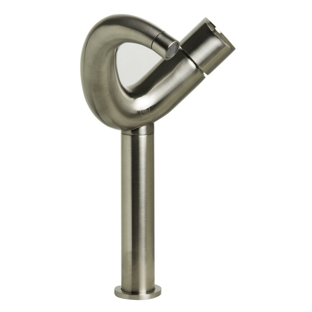 Back. Alfi - Tall Wave Brushed Nickel Single Lever Bathroom Faucet - Silver.