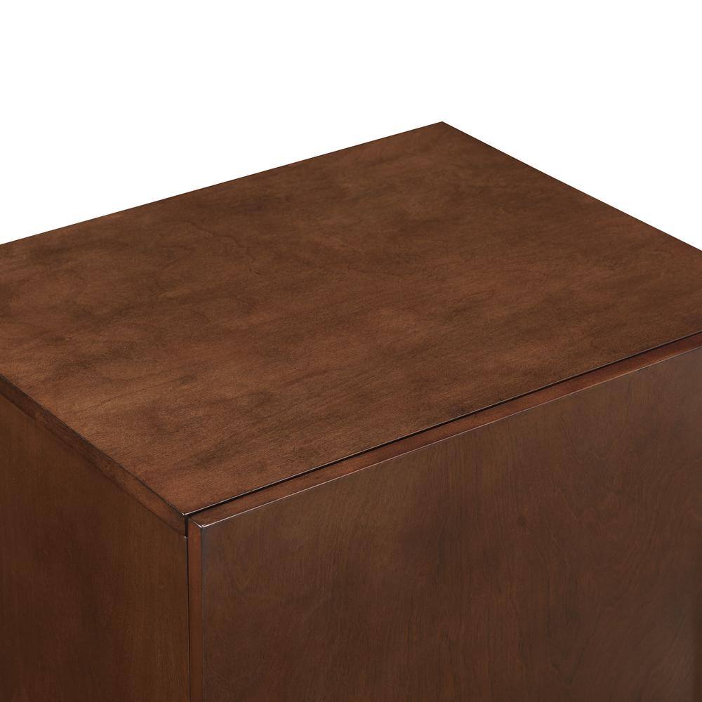 Alt View 4. Crosley Furniture - Everett Medium Record Player Cabinet With Vinyl Storage - Brown.