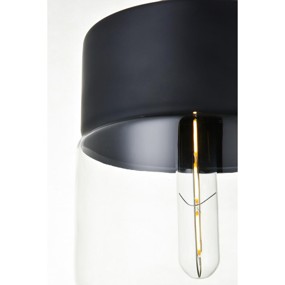 Back. Living District - Ashwell 1 Light Black Pendant With Clear Glass - Black And Clear.