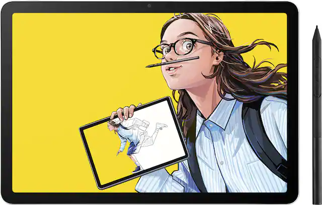 Front. Wacom - MovinkPad 11, Android Mobile Drawing Tablet, 11" with Battery-Free Slim Pro Pen 3, 8GB RAM/128 GB Storage - Silver.